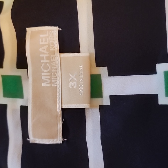 NWOT MICHAEL KORS FULL ZIP BLOUSE Unique Print - Picture 8 of 12